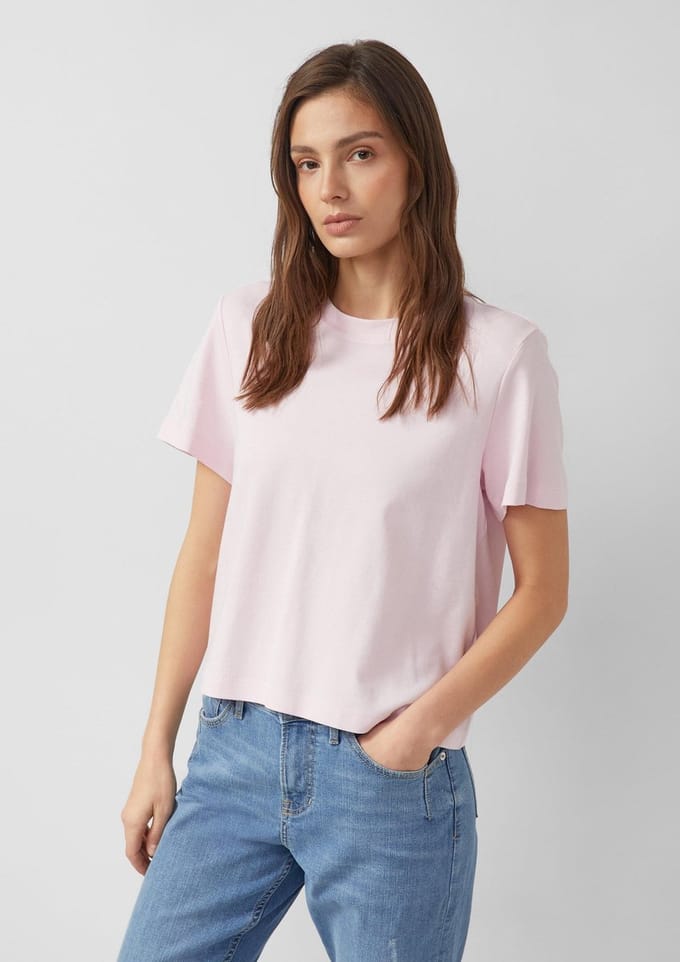 T-shirt van interlock jersey met ronde hals dames s.Oliver