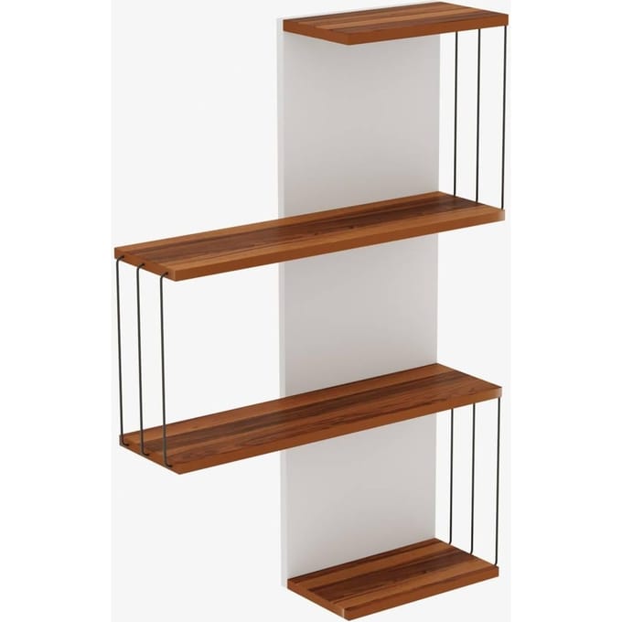 Asir - Wandplank - Pijnboom & Wit - 64 x 19 x 96 cm