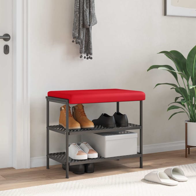 vidaXL - Bankkussen - Kunstleer - Rood - Diepte - 35 - cm
