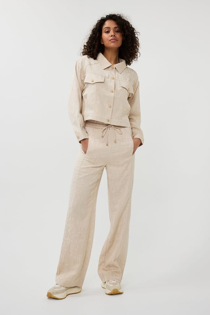 EsQualo Jacket Jacquard Sand Maat: 44 | Korte Jassen Outlet | Dames | Beige