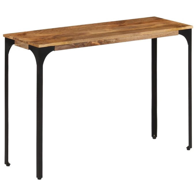 vidaXL - Wandtafel - 110x35x76 - cm - massief - mangohout - en - ijzer - bruin