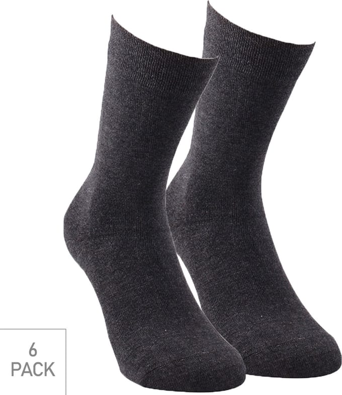 Boru Bamboo - 6-Pack - Nette Sokken - Bamboe - Naadloos - Heren / Dames - antraciet - 35-38 - 2301
