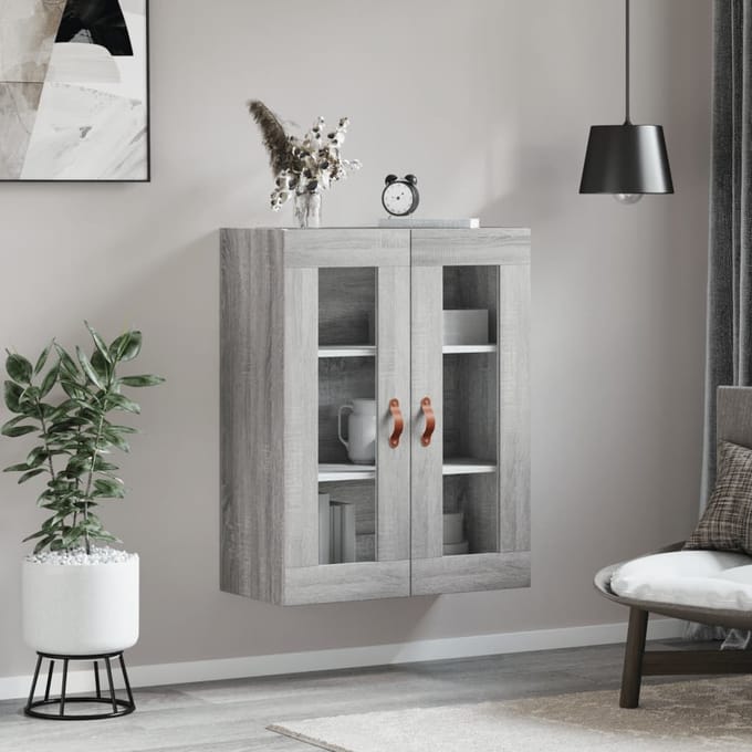 vidaXL - Wandkast - 69,5x34x90 - cm - grijs - sonoma - eikenkleurig