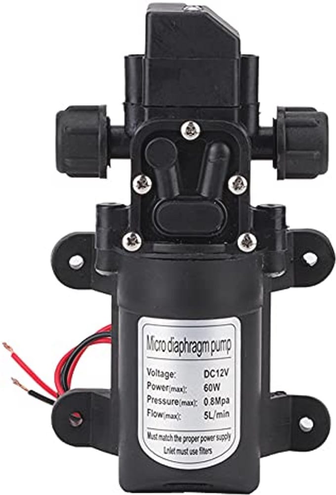 Hogedruk waterpomp DC 12V - 5 l/min - Voor caravans, campers en boten