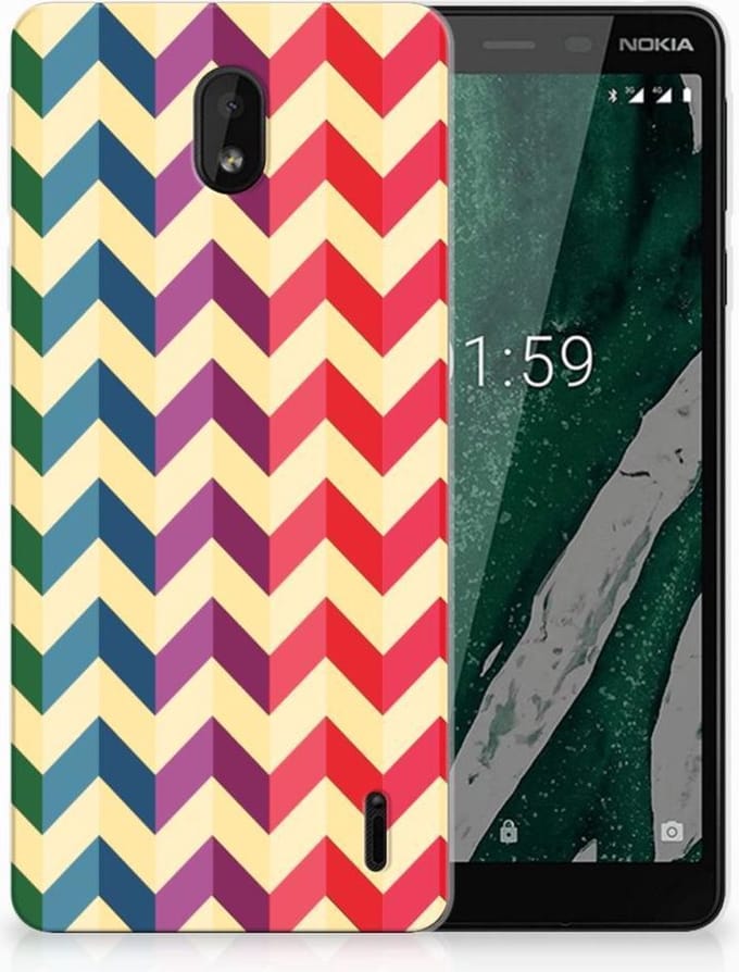 Nokia 1 Plus TPU bumper Zigzag Multi Color