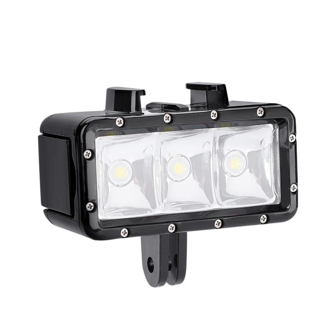 30m 98.4ft Mini Lampe Vidéo LED de Plongée Sous-Marine Étanche pour Hero pour SJCam gray