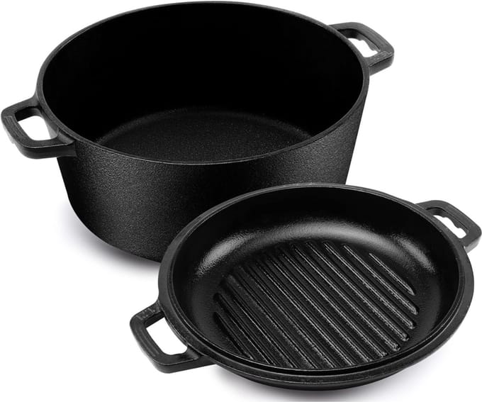 VH Supplies® Dutch Oven - Braadpan - Gietijzeren Pan - 4.7L