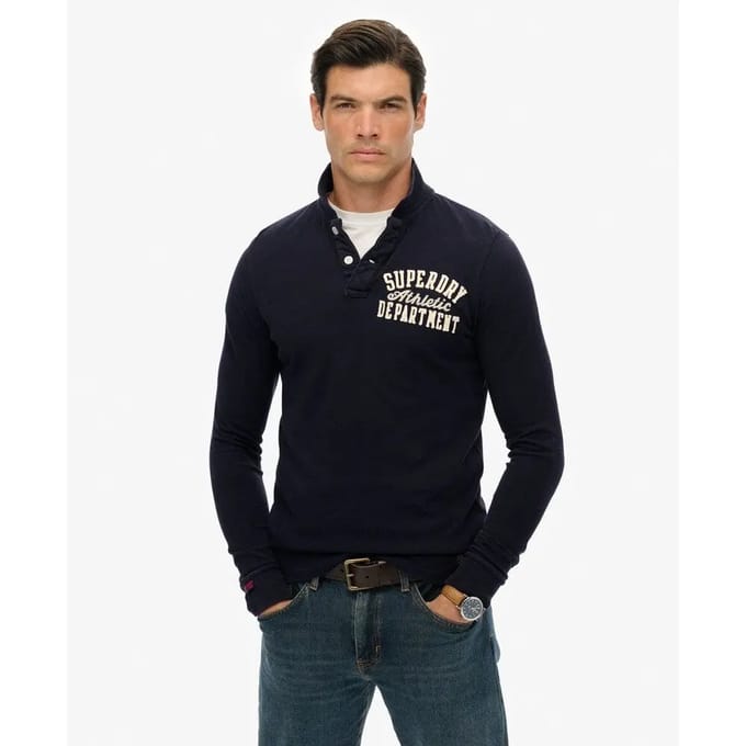 Superdry Vintage Athletic Korte Mouw Poloshirt Blauw S Man