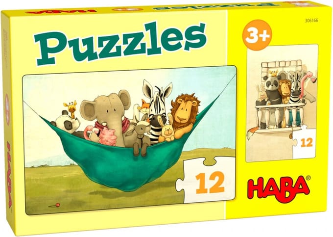 Haba Legpuzzel Puzzels Leeuw Udo Junior Karton 2 X 12 Stukjes