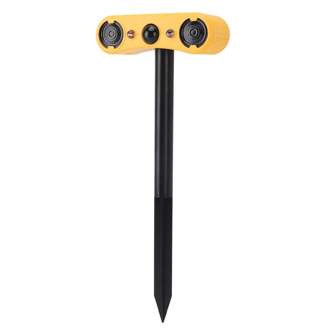 Zonne-energie Bewegingssensor Alarm Buiten Bewegingsgeactiveerd Stroboscooplicht 129dB Alarm voor Boerderijen Vijvers black