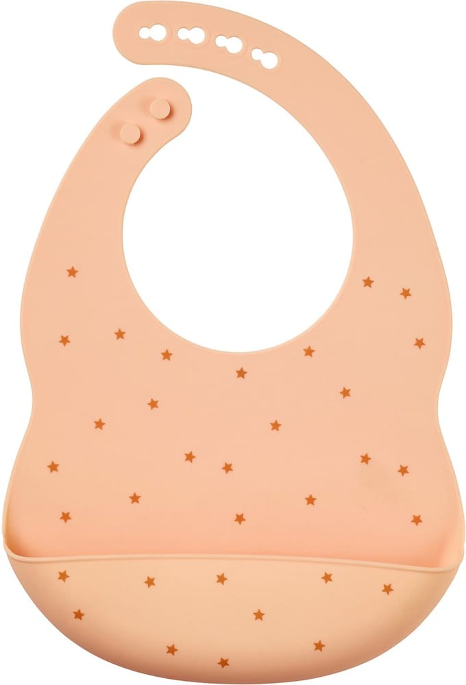 Nattou SILICONE Slabbetje met Opvangbakje - 21 cm - Perzik Patroon