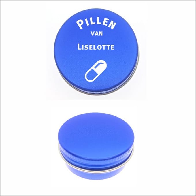 Pillen Blikje Met Naam Gravering - Liselotte