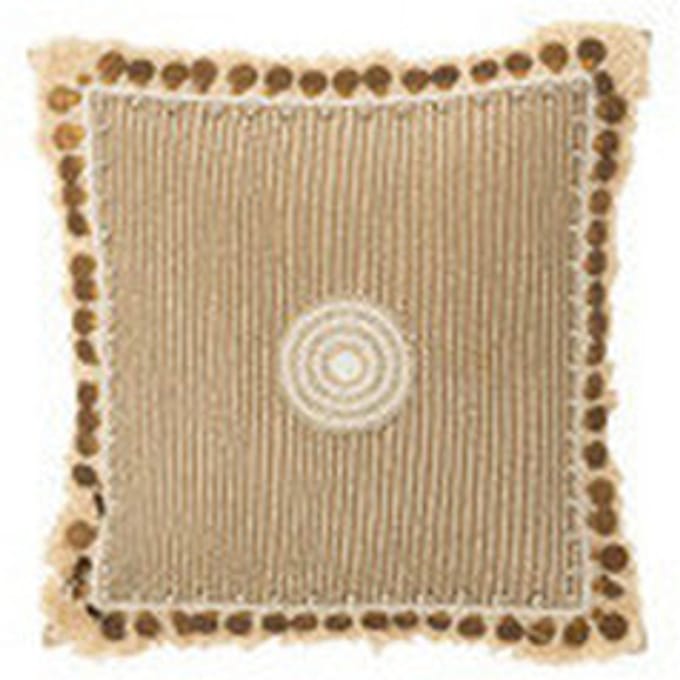 Kussens J-line COUSSIN PIECES IBIZ CO BLA/BEI (46x46x4.5cm)