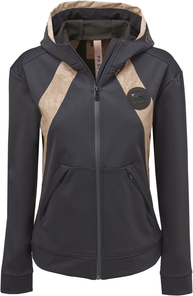 PK International - Softshell - Dames - Waterdicht - Ademend - Winddicht - Shiny details - Capuchon - Blaze - Donkerblauw - S/36