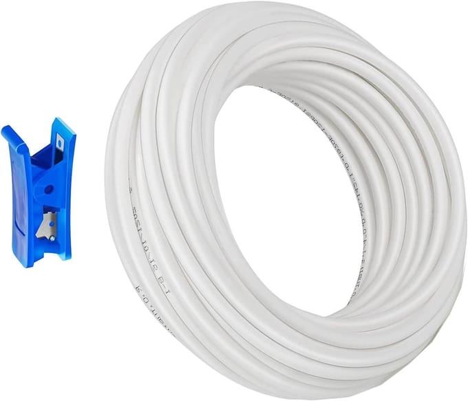 Koelkastslang - Waterfilter slang - Waterleiding aansluiten - Voedselveilig PE materiaal - 50 meter - Wit