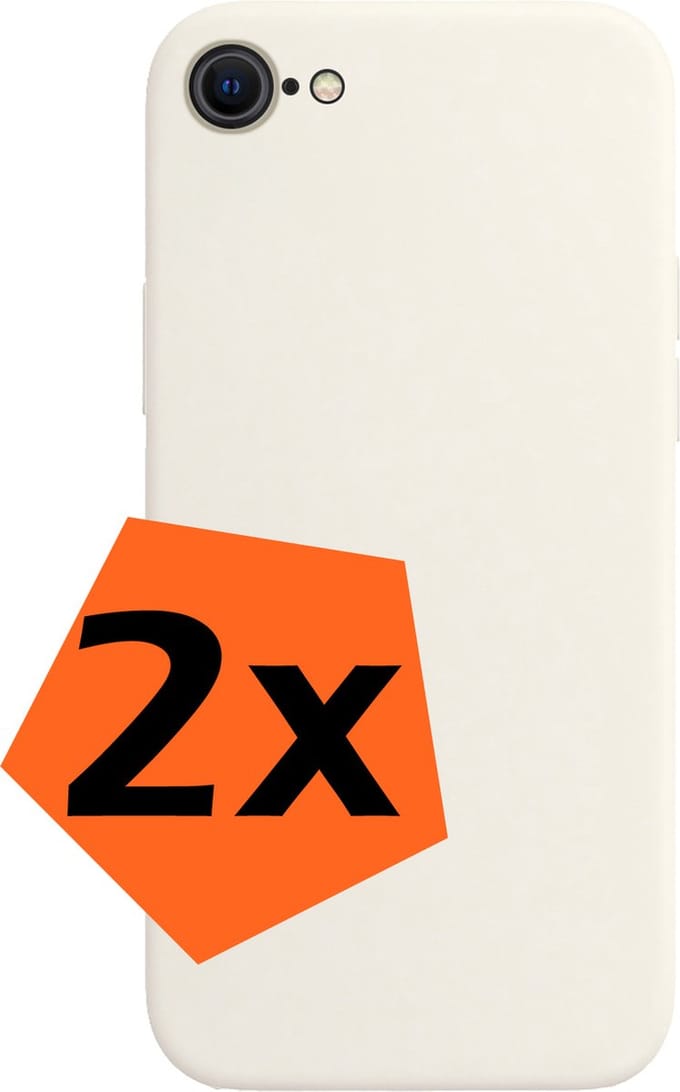 Hoes - 2 Stuks - Geschikt voor Apple iPhone SE (2022) - Sterk & Shockproof - Case Siliconen - Back Cover - Telefoon Hoes - Wit