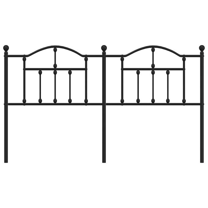 vidaXL - Vervangend - hoofdbord - 160 - cm - metaal - zwart