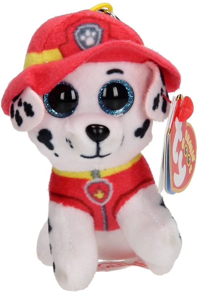 Ty Beanie Paw Patrol Marshall sleutelhanger - Zacht pluche van 8.5cm