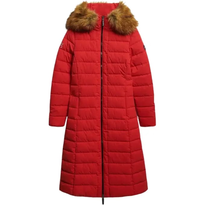 Superdry Arctic Longline Pufferjas Red Grootte: 36