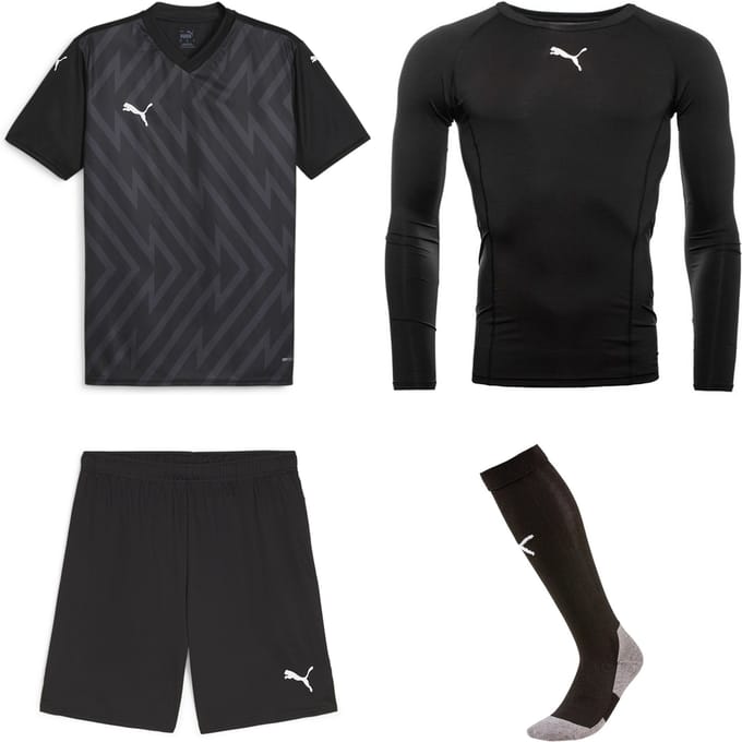 Puma Team Glory Keeperstenue All Black - Keepershandschoenen - Maat 152