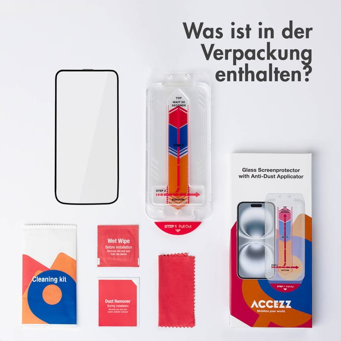 Accezz Screen Protector - Geschikt voor Apple iPhone 15 Pro Max - Glas Screenprotector met Anti-dust Applicator