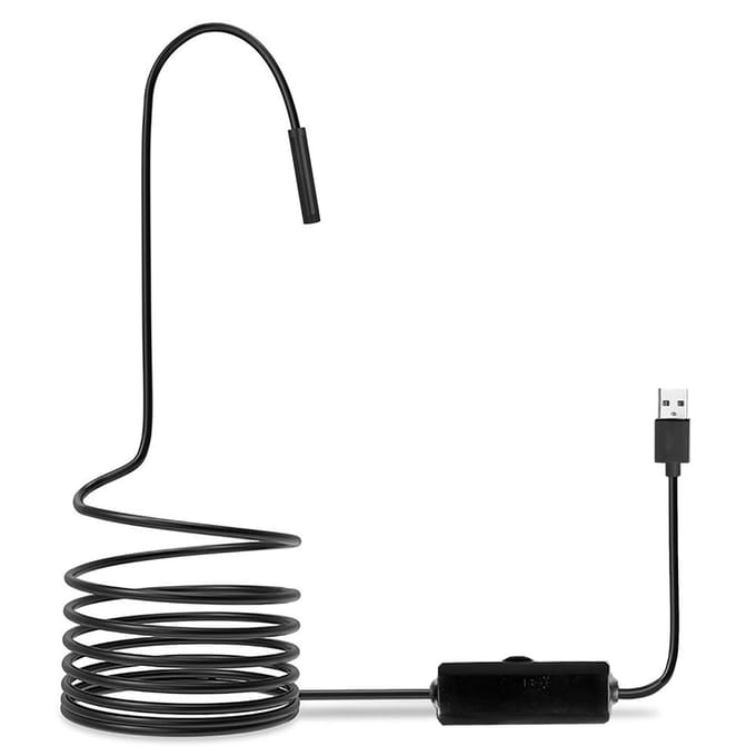 Caméra d'inspection endoscopique industrielle, 8 pièces, LED intégrées, objectif 8mm, étanche IP67, USB 5m Soft wire gray