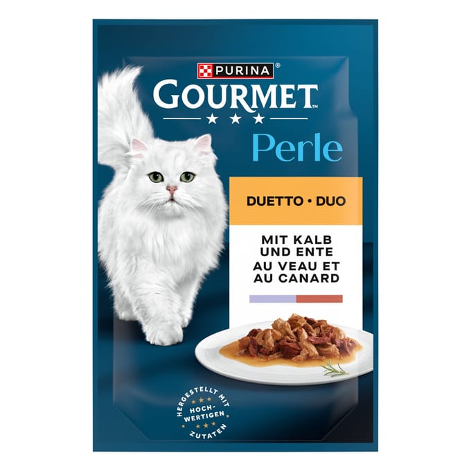 26x85g Kalf/Eend Gourmet Perle Kattenvoer