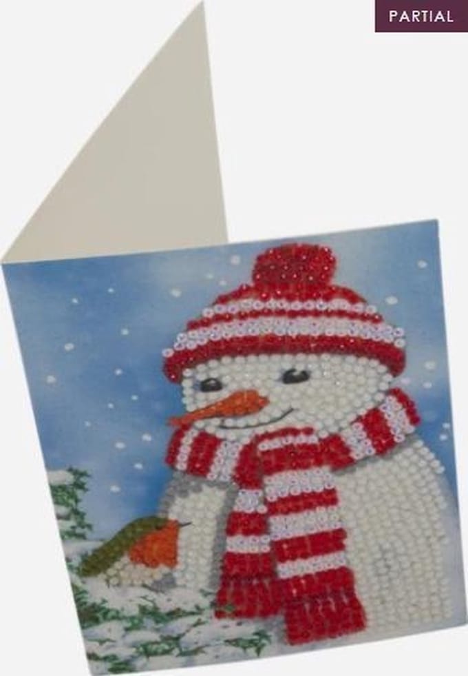 Crystal Card Kit | Diamond painting Cosy Snowman