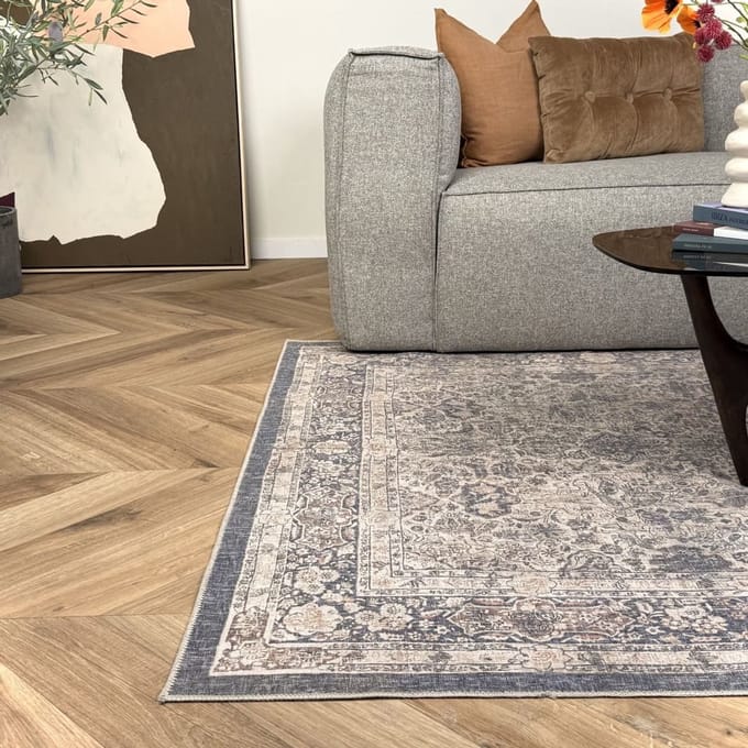 Vintage vloerkleed Sybil Blauw - 200 x 290 cm - (L)