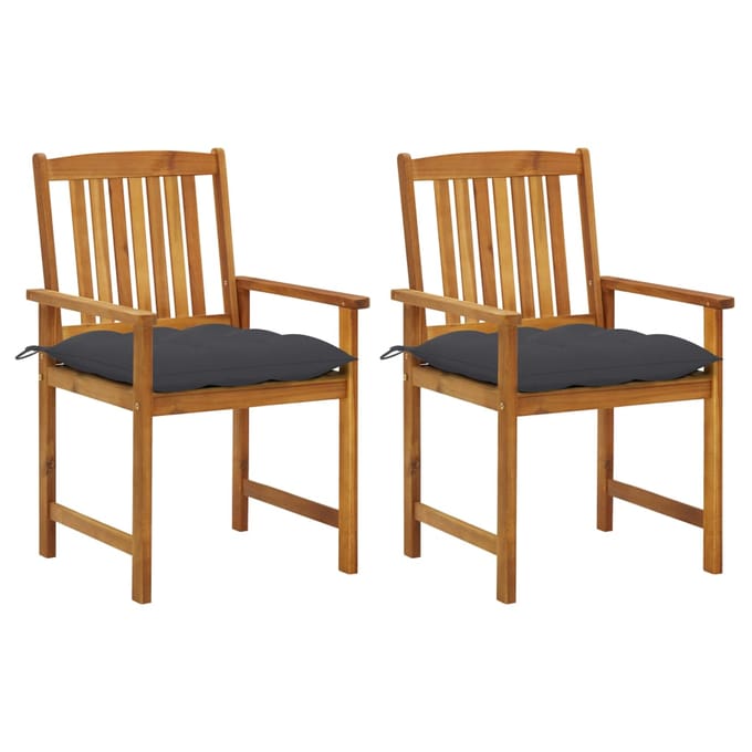 vidaXL - Tuinstoelen - 2 - st - met - kussens - massief - acaciahout