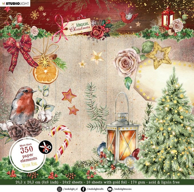 Studio Light Magical Christmas Die Cut Block Paper Elements