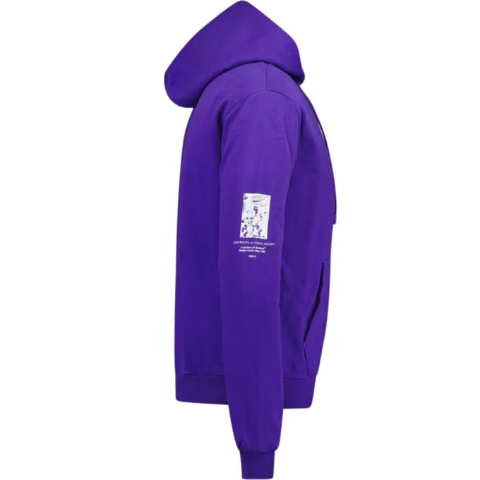 Gebroken witte verf spiegellogo slim-fit paarse hoodie