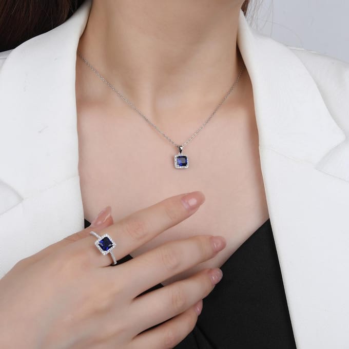 S925 Sterling Zilver Imitatie Ruby Ketting Eenvoudige Sleutelbeenketting Sieraden gray