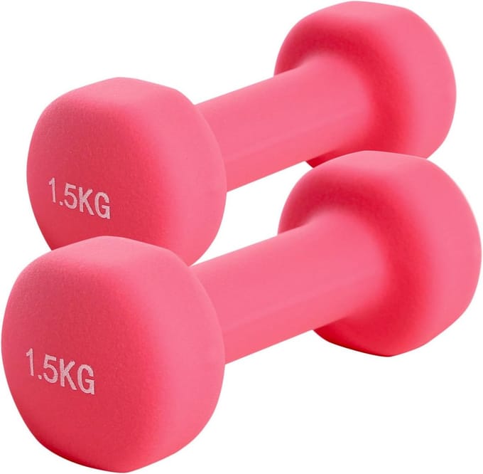 Train Hard® Dumbbells Neoprene Set of 2 Dumbbells for Women Dumbbells Set Small Dumbbells Dumbbell Set