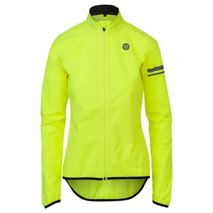 AGU Essential - Regenjas Dames - Fietsjack - Waterdicht en Ademend - Poray 10.000 - Getapete Naden - Reflecterend - Geel - XS