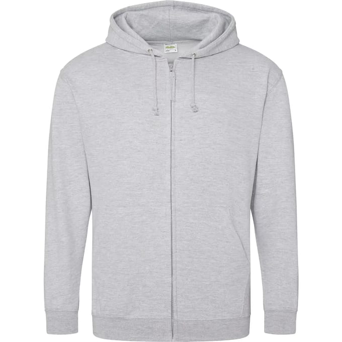 Vegan Hoodie met ritssluiting en capuchon Heather Grey - M