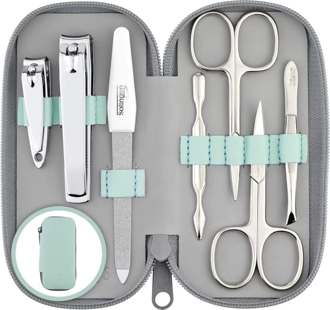 marQus Manicureset 7-delig - Echt Leren Etui, Solingen - Mint