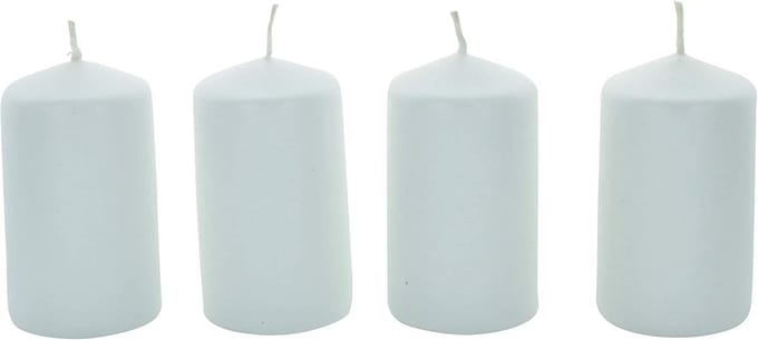 Set van 4 Witte Shimmer Pijlerkaarsen - Glanzend & Sfeervol Decoratie