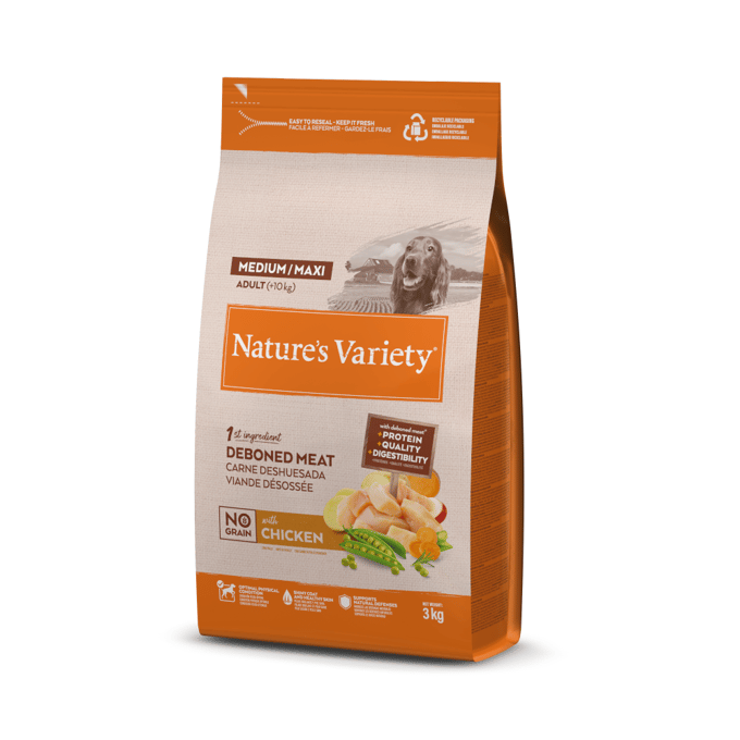 Nature's Variety No Grain Medium/Maxi Adult Scharrelkip - 3 kg