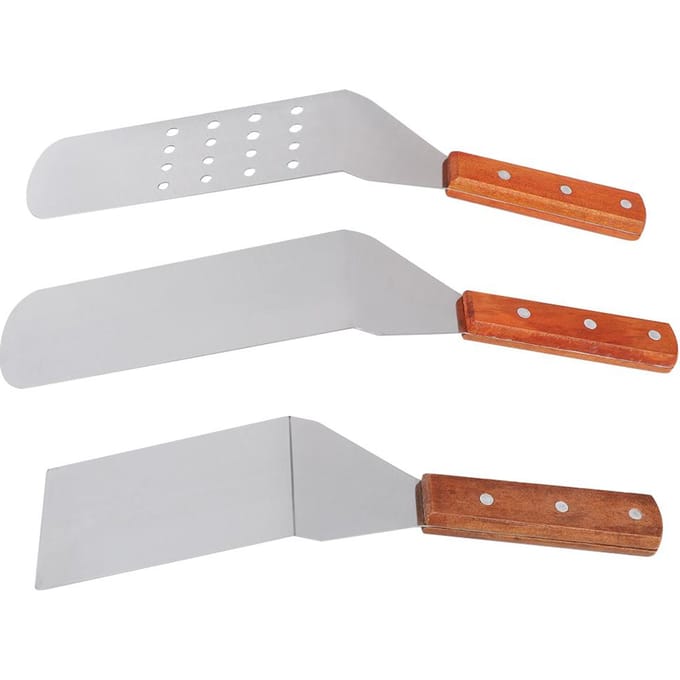 3 stuks/set Roestvrij Staal Pizza Schep Lifter Snijder Grill Spatel Bakspatel Kookgerei white