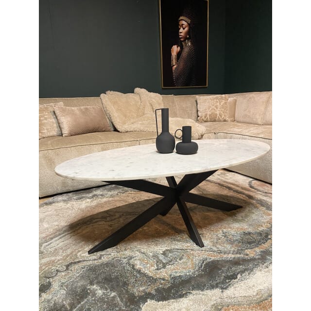 Starfurn salontafel faye white marble 120 cm ovaal