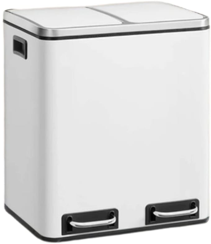 Dual Compartiment Waste Bin - Trash Can - Pedaal Bin - Handsfree werking - 41 x 36 x (47-73.5) CM