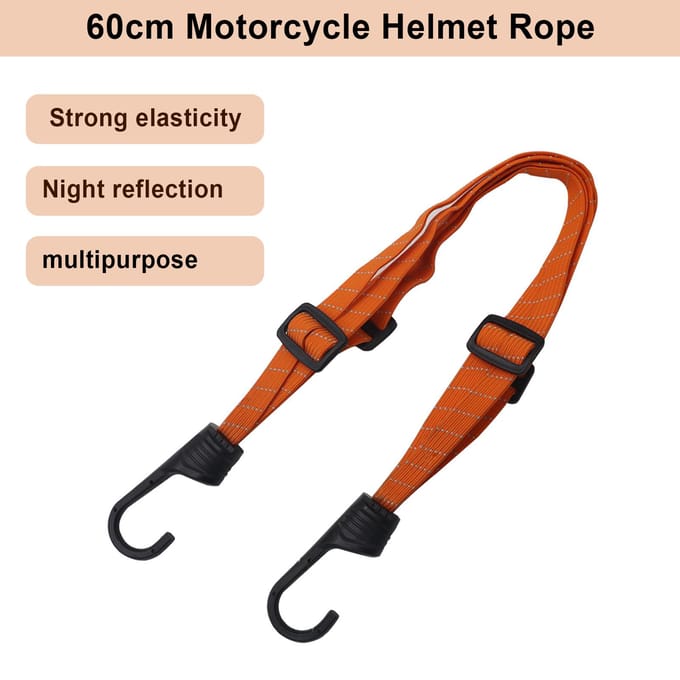 4 stuks motorhelm touw bagage elastisch reflecterend touw elastische touwriem voor 60cm oranje