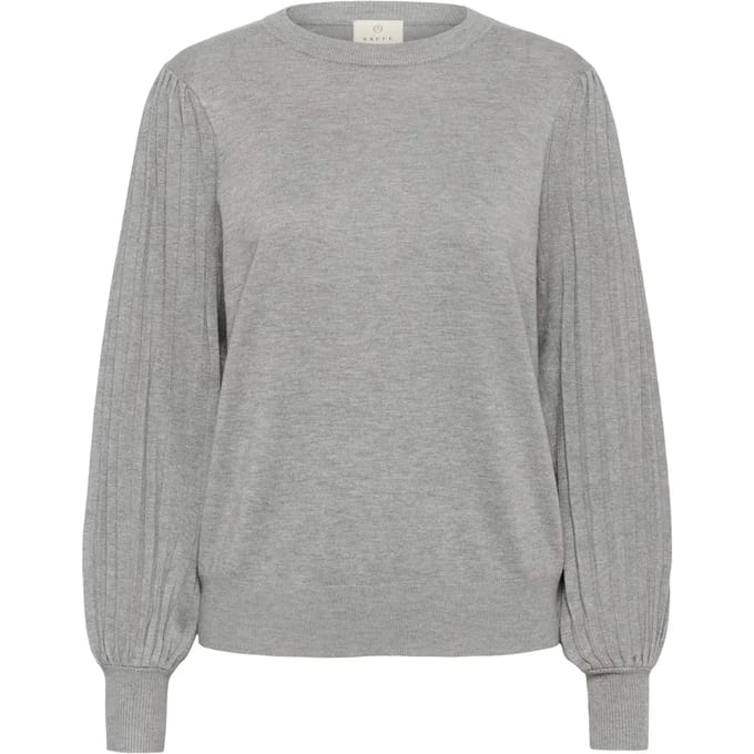 Kaffe KAlone Knit Pullover Dames Trui - Light Grey Melange