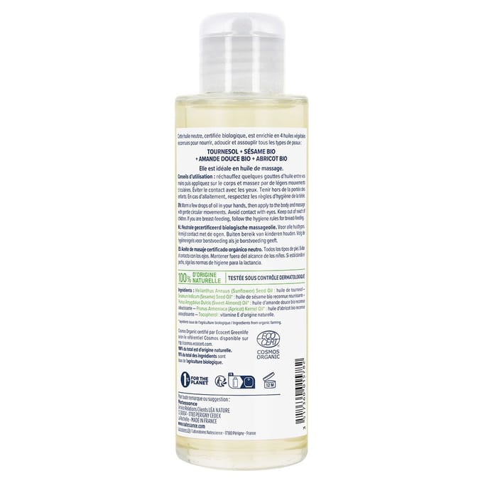 Natessance Organic Neutral Massage- en Huidverzorgingsolie 100 Etherische olie