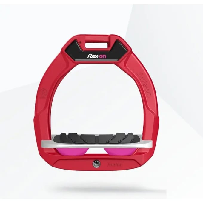 Veiligheids stijgbeugels met Grip Hellend Rood/Grijs/Roze kind Flex-On Safe-On
