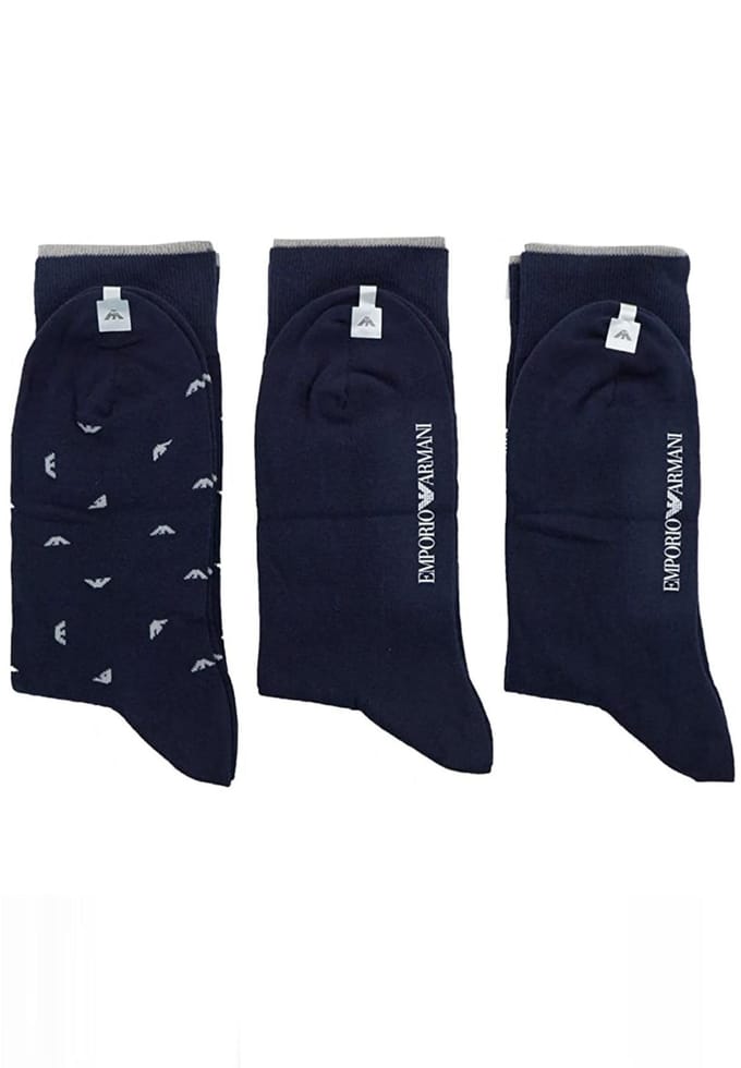 Emporio Armani Heren 3 paar sokken Gift Set in Navy
