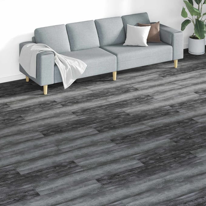 vidaXL - Vloerplanken - Grijs - 5,26 - m² - 18 - st - PVC