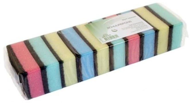 Schuurspons assorti kleuren - Pak 10 stuks