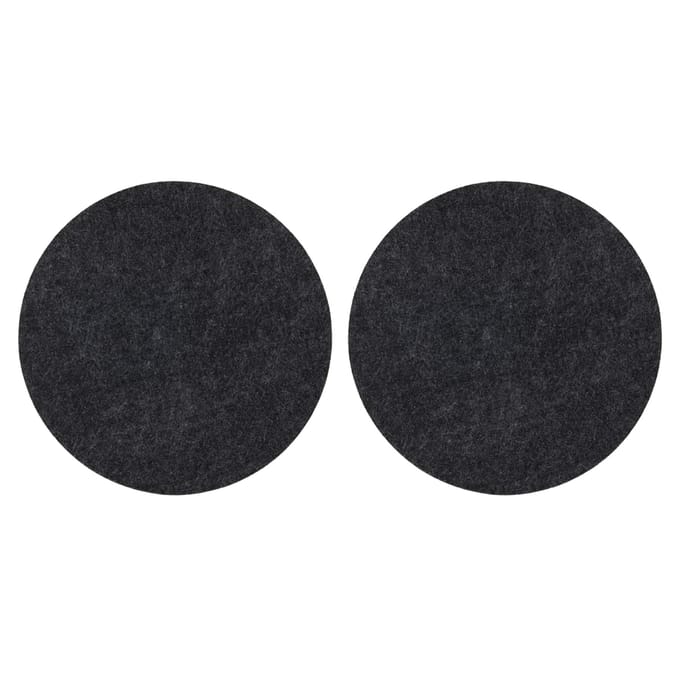 Onderzetter - 2 stuks - Rond 20 cm - Zwart